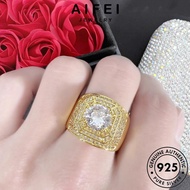 AIFEI JEWELRY Adjustable For Perempuan Moissanite Silver 純銀戒指 Women Accessories 925 Diamond Cincin Ring Perak Korean Original Sterling Luxurious Gold R1729