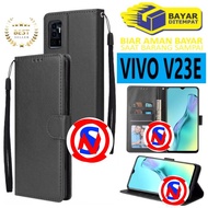 Vivo V23E Flip Cover Wallet Leather Case Vivo V23 E Holster Wallet Premium Leather Hp Vivo V23E [f01