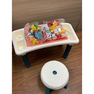 Set Meja Belajar Anak/ Building Blocks / Lego Block Meja Belajar balok Blocks/ Toy Block Table/ Lego