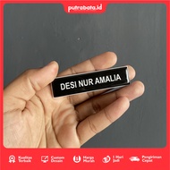 2mm Black Acrylic White Line Box Nametag (Name Tag, Name Pin)