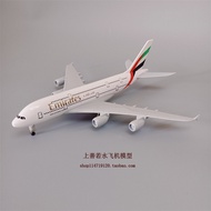 With Landing Stand Emirates Emirates Airliner A380 Alloy Simulation Metal Aircraft Model 20cm