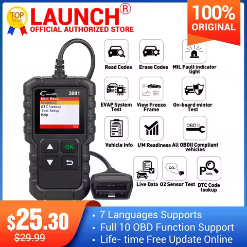 LAUNCH X431 Creader 3001 Full OBDII/EOBD code reader scanner Multilingual CR3001 Car diagnostic tool