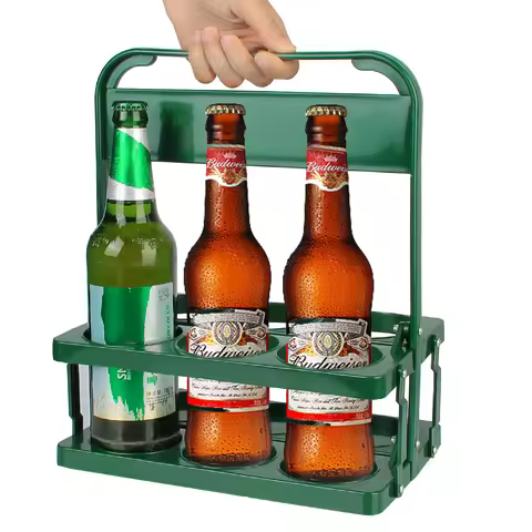 Reusable Durable Foldable Beer Bottle Carrier Cup Organizer Bar Beverage Display Basket Drink Caddy