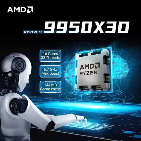 AMD Ryzen 9 9950X3D 16-Core 32-Thread New CPU Processor 5.7GHz 144MB Cache TDP 170W R9 9950x3d Socke