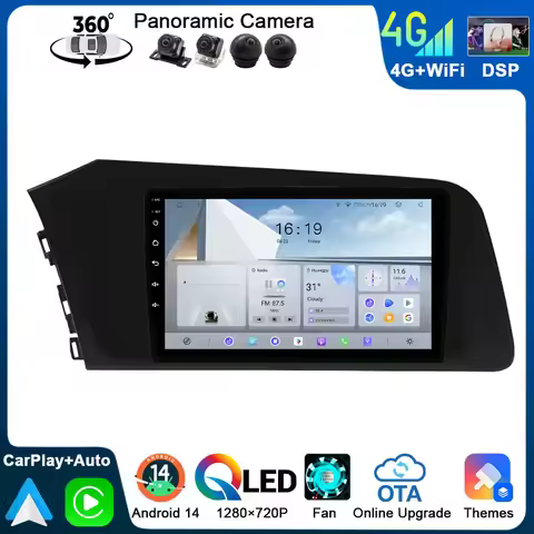 2 Din 9 Inch Car DVD Multimedia Player CarPlay For Hyundai Elantra 7 CN7 2020-2025 Android 14 Head U