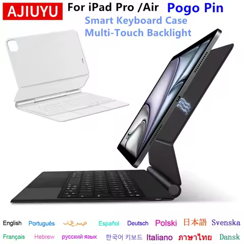Pogo Pin Magic Keyboard for iPad Pro 11 12.9 13 inch M5 M4 M3 M2 Air 5th 4th 6th 7th 8th Gen Multi-T