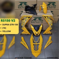 *(STICKER TANAM/AIRBRUSH) RAPIDO COVER SET RS150R V2 SUPRA GTR-150 (16) YELLOW