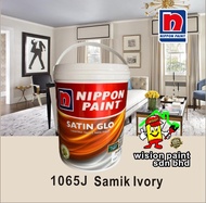 1065J SAMIK IVORY  1L / 5L /18L  NIPPON PAINT (SATIN GLO) - INTERIOR PAINT /   Cat Rumah Dalam