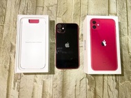 紅色 Apple iPhone 11 128G 原廠盒裝 九成新 紅轉黑 黑色保護貼膜