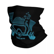 Scuba Dive Aqua Blues Bandana Winter Neck Warmer Women Windproof Wrap Face Scarf for Ski Diving Love