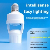 Socket E27 Converter With Pir Motion Sensor Sensor Lamp Holder Lamp Base H6u1