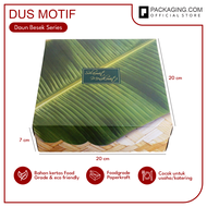 Box Nasi Kotak Kekinian Ukuran 20x20x7Cm Motif Daun Besek Dus Catering Hajatan
