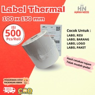 Thermal PAPER LABEL STICKER 100X150 500PCS ROLL SIZE A6 RESI BARCODE