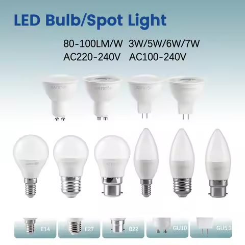 Led Bulb Lamps E27 B22 E14 GU10 GU5.3 Spot 220V 110V Light Bulb 3W 5W 6W 7W Warm White Cold White La