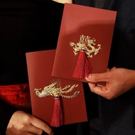 Wedding Vow Card Premium Marriage Red Vow Resignation Engagement Host Card A Pair of Groom Bride Con