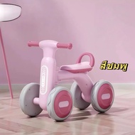 SHOP12 ขาไถ สีพาสเทล ล้อเงียบ น้ำหนักเบา มีไฟและเสียงเพลง เหมาะสำหรับเด็กอายุ 1–3 ขวบ J23