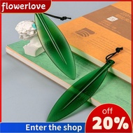 FLOWERLOVE Letter Opener Bookmark, Green Durable Willow Leaf Shape Letter Opener Tool, Practical Plastic Pointed Tip Cut Paper Tool