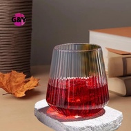 G&Y 1pc Plastic Transparent  Glasses European Hexagonal Gold Rimmed  Glasses Home Whisky Glasses Red