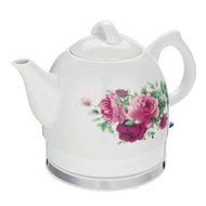 1.2L Electric Tea Water Kettle Ceramic Pot With Floral Rose10 Wt3862