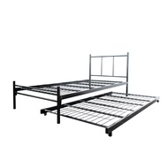 EEHOME SET Single Bed Frame with Pull Out Bed + Single Mattress Katil Besi Bujang + Katil Tarik Kati
