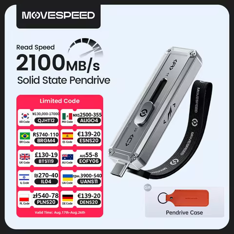 MOVESPEED SP20 2100MB/s USB Flash Drive 2TB 1TB USB3.2 Gen 2 Type C Solid State Pen Drive 512G 256GB