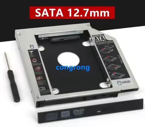 Aluminum 2nd HDD Caddy 12.7mm SATA 3.0 for 2.5'' SSD Case HDD Enclosure for Lenovo ThinkPad T420 T43
