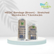 MEDIC Elastic Crepe Bandage 10cmX4.5m & 7.5cmX4.5m -Stretched