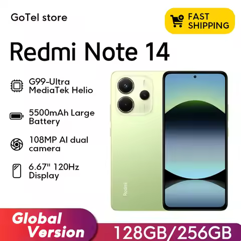 Xiaomi Redmi Note 14 MediaTek Helio G99-Ultra 120Hz 108MP AI Camera 5500mAh Global Version 33W 6.67"