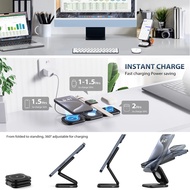 Fast Wireless Charger 3 in 1 Charging Station for iPhone 15/14/13/12/Pro/Plus/Pro Max 5W Portable Ap