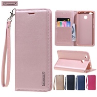Hanman Minor Skin Touch Card Holder Flip Leather Case For Samsung Galaxy A13 A53 A73 A72 A50 A50S A51 A12 A32 A52 A71 A80 A52s Hang Rope Strap Card Slot Wallet Cover
