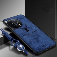 For OnePlus 13 13R 13T Ace 5 Pro Ace 5 Ultra Case Soft Silicone+Hard Fabric Deer Protective Back Cov