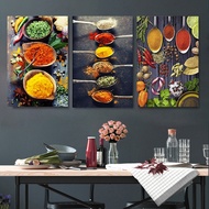 Kitchen Seasoning Canvas Painting Poster and Print - Natural Delicious Food Modern Wall Art Canvas Picture - Living Room Decoration - Perfect for Foodies