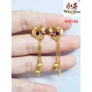 Wing Sing 916 Gold Design Skrew India Peacock Earrings / Subang Indian Skru Design Emas 916 (WS146)