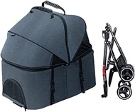 Dog Cat Stroller for Small and Medium Pet 3-in-1 Travel Carriage Strolling Cart with Storage Basket 