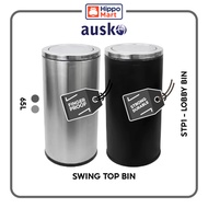 STP2 Dustbin | 65L | Silver Dustbin | Black Dustbin | Lobby Bin | Swing Top Bin | Stainless Bin