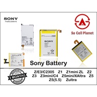 Sacellplanet//readystock//battery Sony//Z/E3/C2305 Z1 Z1mini ZL Z2 Z3 Z3mini/C4 Z5mini/XAltra Z5 Z5(