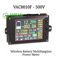 VAC8010F-500V Wireless Battery Volt Ampere Coulomb DC Watt Meter 500A