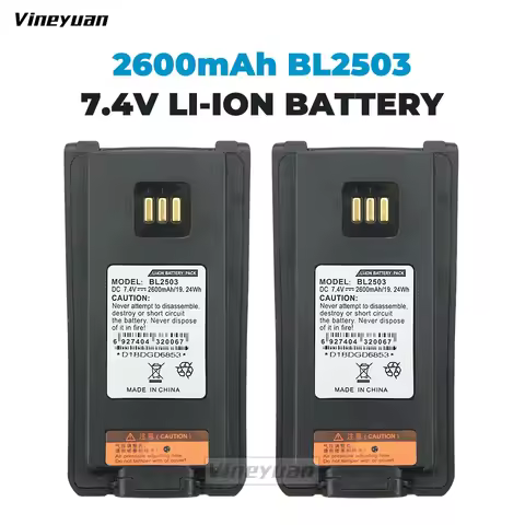 2PCS 2600mAh BL2503 BL2006 LI-ION Battery for HYTERA PD702V PD700 PD700S PD780 PD780G PD705 PD785 PD