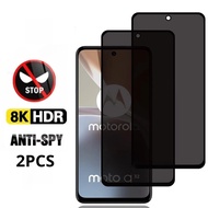 1-2PCS Anti Spy Privacy Glass Film For Motorola Moto E7i E7 E6s E6i E6 E Power Plus 2020 Phone Black