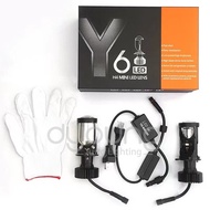 【Swift Spark】 New Y8 H4 Led Headlights Car H4 Mini Projector Lens 6000k Super Bright 30000lm High Lo