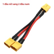 Dây Silicon XT60 Song Song Pin Kết Nối Nam/Nữ Với Đôi Nối Dài Bộ Chia Y 14AWG Cho Xe RC Và Cơ Giới Đ