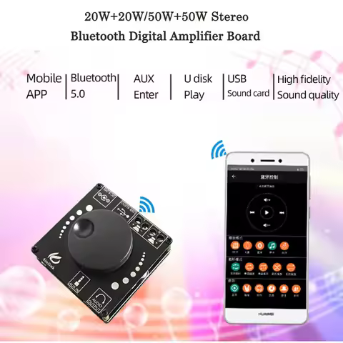 HIFI 20W*2 50W*2 AP50L AP51H Stereo Bluetooth-compatible Digital Amplifier Board AUX USB-C Input 12V