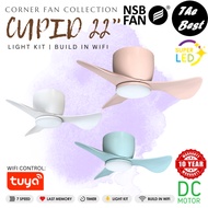 NSB FAN CUPID 22 INCHES 3C LED MINI CORNER FAN DC MOTOR R/F 6 SPEED REMOTE CONTROL 3 ABS BLADE WIFI 