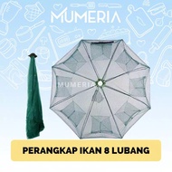 Perangkap Bubu Payung Alat Jaring Pancing Jala Ikan Udang Kepiting Fish Trap Net (8 Lubang) jaring i