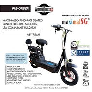 MaximalSG PMD-F-07 UL2272 Certified 14 Inch Seated Electric Scooter LTA Compliant/FIIDO/DYU/TEMPO