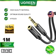 UGREEN Headphone Extension Aux Cable 3.5mm Audio Male to Female Stereo Converter Adapter Wire Gold Plated Cord Samsung Huawei Oppo Vivo Realme PC Laptop Media Player Smartphone Headset Tablet Amplifier MP3 MP4 Car Audio 1 2 3 Meter