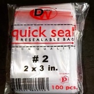 Ziplock Quickseal 2”x3” 100pcs 2