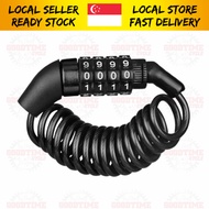 Portable 4-Digit Combination Lock Bicycle Motorcycle Helmet Number Cable Lock Anti-theft Lock
