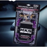 HKS GROUNDING CABLE WIRE THICK 8GA KIT 5 POINT HIGH QUALITY JAPAN RED