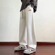 [Leopard Open House] M-8XL Men's Casual Trousers Straight Large Size Pants Necked Sports Wide-Leg Dr